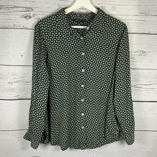 Marks & Spencer Shirt Women's Size 18 Petite Green Print Long Sleeves