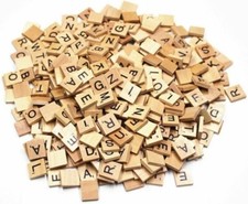 100 WOODEN SCRABBLE TILES