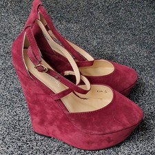 Follow Me Eva Size 5 Shoes Red Platform Wedge Heels