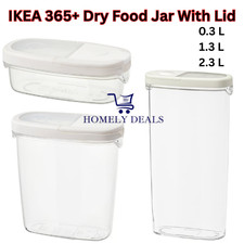 IKEA 365+ Dry Food Jar with Lid Transparent White Airtight Kitchen Storage