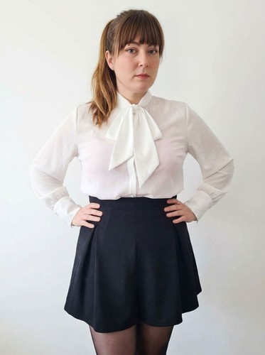 White fluid semi sheer