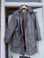 BODEN Wax Jacket Coat Womens 16  Bus Post Box London Themes Detachable Good B9