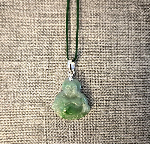Jade pendant laughing buddha - jade,