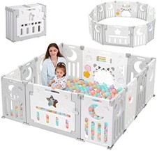Foldable Baby Playpen 12+2