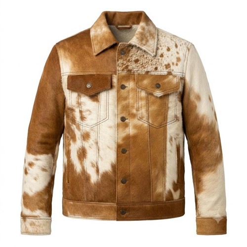 Men brown white - white, cowhide
