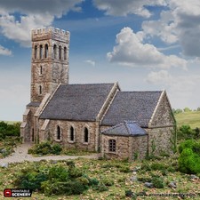 Norman Church Tabletop Gaming Terrain 3D Print 10/N Gauge/15/20/OO Gauge/28/32MM