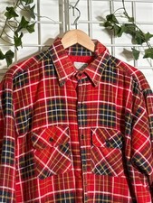 Mens Vintage Red Check Padded