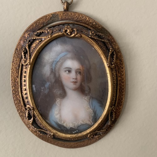 Antique miniature portrait - portrait, of