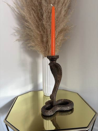 Snake candle stick - holder, gold