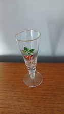 Vintage Retro Cherry B Glass With Gold Rim 