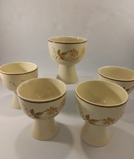 Royal Doulton dessert bowls x5 Sandsprite Lambeth Stoneware natural florals VGC