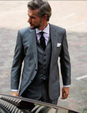 Mens Suits Offical Groom Bestman Formal Grey Wedding Tuxedo Workwear BusinessNew