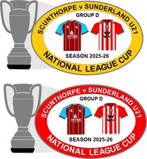SCUNTHORPE v SUNDERLAND U21 National  League Cup  2025-26 Matchday Pin Badges
