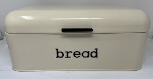 Metal bread bin cream - metal, in