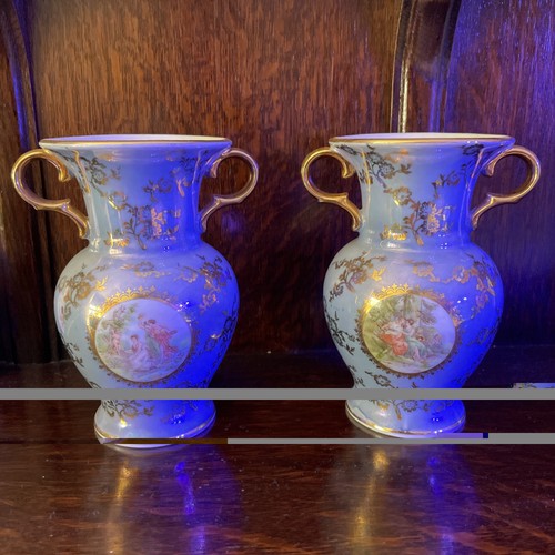 Dresden china urns vases - 2,