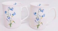 Bluebell Mugs Set 2 Fine China Harebell Blue Floral 275 ml 9.5oz Topaz Decor UK