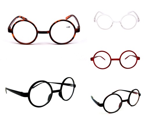 Round frame reading glasses - round,