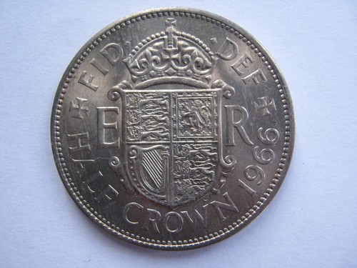 1966 copper nickel halfcrown - halfcrown, b
