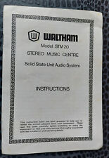 Waltham Model STM20 Stereo Music Centre Instruction Leaflet-Vintage.