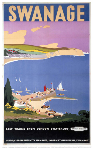 Vintage swanage art print - art,