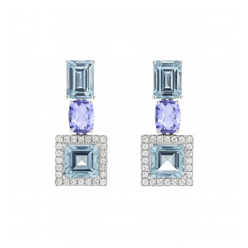Platinum drop earrings with - drop,