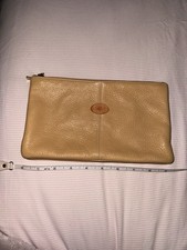 Vintage Butter Soft Leather Mulberry Tan Double Pouch Pouchette