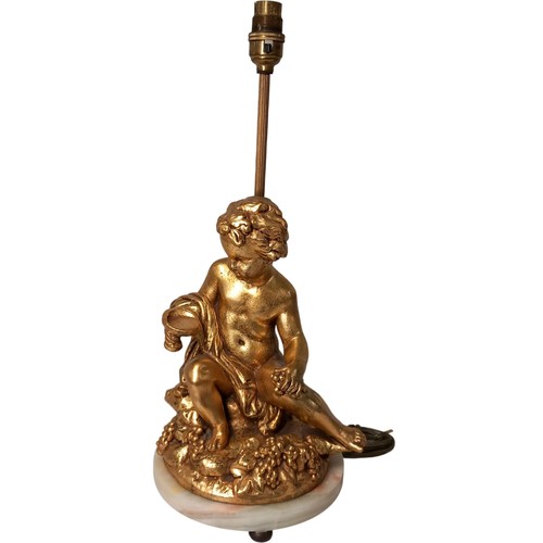 Antique gold cherub - antique, lamp