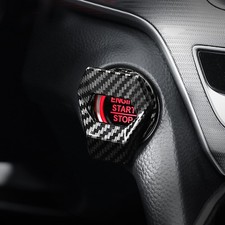 Car Carbon Fiber Engine Start Stop Push Button Switch Cover Stickers Accessories