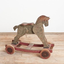 Antique Vintage Antique Folk Art French Wooden Toy Horse