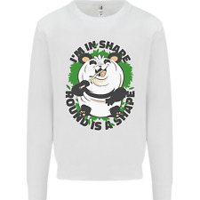 Panda Bear Funny Overweight Fat Humour Kids Sweatshirt Jumper