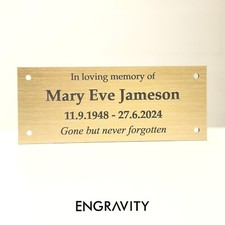 Engraved Bench Plaque, Door Sign, Name Plate, Memorial In Brass Effect or Silver