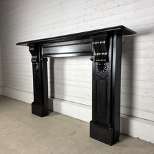 Large Antique Victorian Slate Fireplace Surround with Corbels