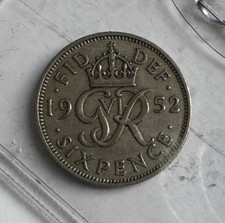 Scarce 1952 Sixpence. Good Condition.