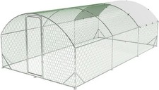 Large Metal Chicken Coop Chicken Run Chicken Pen with Waterproof Cover 3X6X2M