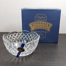 Tipperary Crystal Bowl Stefan Collection 16.5cm Diameter Criss Cross Signed Vtg