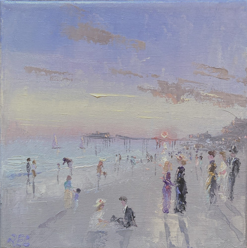 Impressionist seaside scene