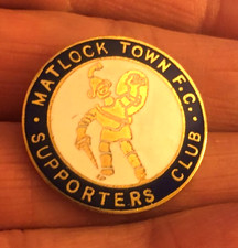 RARE OLD MATLOCK TOWN F.C. SUPPORTERS CLUB ENAMEL PIN BADGE