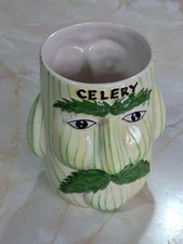 Vintage P&K Pottery "Celery" Face Pot. Double Sided. No chips.