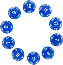 D12 Dice, 10 pcs Polyhedral Dices Set Clear 12 Sided Dices for DND MTG RPG Dung