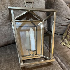 Visual Comforts Large Chrome Open Lantern Wall Light Indoor Lighting 17.5 Inch