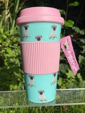 Tagged Pug Puppy Dog Water Bottle Cup