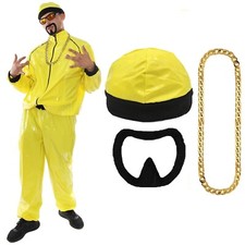 ADULTS 90'S TV RAPPER COSTUME FANCY DRESS TRACKSUIT PROP CHAIN NECKLACE BEARD