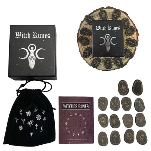 14x wooden runes stone set - 14x,