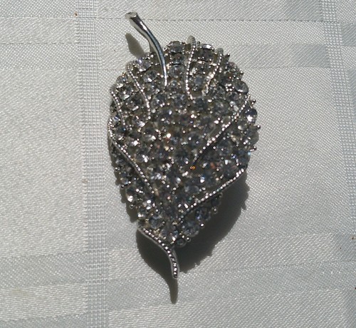 Vintage rhinestone brooch with - rhinestone,
