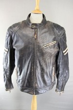 JTS DISTRESSED BROWN LEATHER BIKER JACKET WITH CE ARMOUR & THERMAL LINING 46 IN
