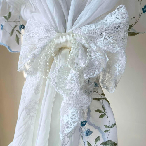 Bow lace curtain tiebacks for - curtain,