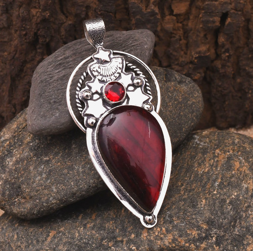 Red labradorite gemstone - red,
