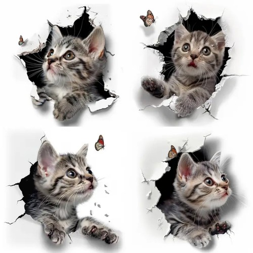 4pcs cute peeking kittens - cute,