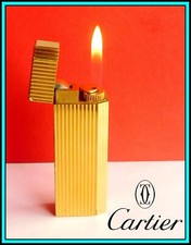 Gold Plated PENTAGON "Le Must de CARTIER" Classic pattern LIGHTER - SERVICED