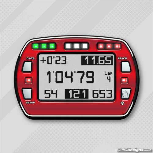 Red chrome style gel sticker - red,